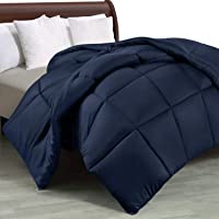 Utopia Bedding Edredón de Fibra 155x220 cm- Fibra Hueca siliconada- 1260 gramo (Azul Marino- Cama 80-90 - (155 x 220 cm)